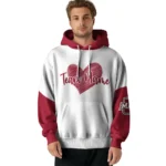 Umass Minutemen Hoodie Custom Scribble Heart Red White Best Selling