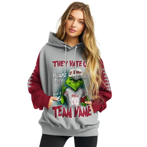 Umass Minutemen Hoodie Customized Grinch Fierce Red High Quality