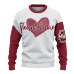 Umass Minutemen Sweater Customized Heart Sketch Red White Best Selling