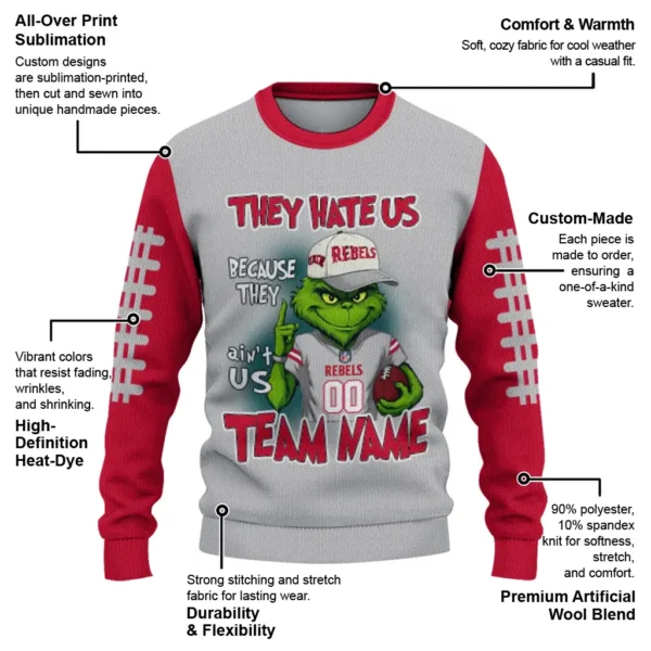 Unlv Rebels Sweater Customized Grinch Fierce Red New Arrival