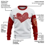Usc Trojans Sweater Personalized Heart Sketch Red White Best Selling