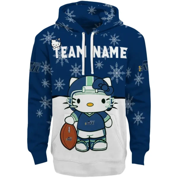 Utah Jazz Hoodie Custom Hello Kitty Navy Best Selling