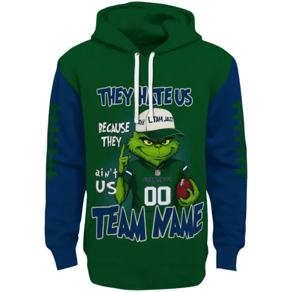 Utah Jazz Hoodie Personalized Grinch Fierce Navy Best Selling