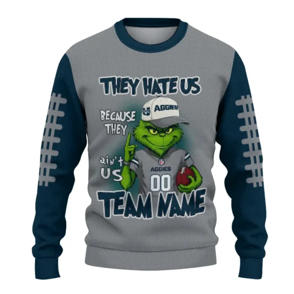Utah State Aggies Sweater Customized Grinch Fierce Navy Best Selling