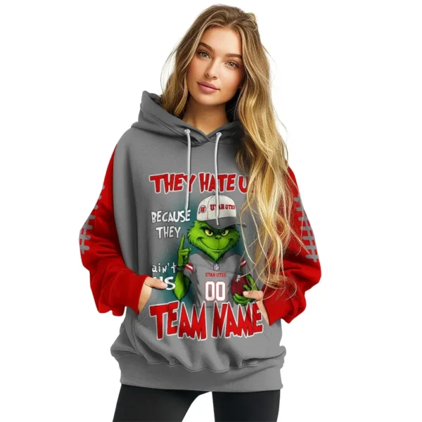 Utah Utes Hoodie Custom Grinch Fierce Red High Quality