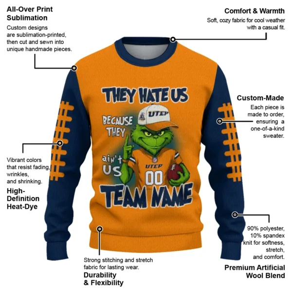 Utep Miners Sweater Customized Grinch Fierce Blue New Arrival