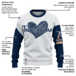 Utep Miners Sweater Personalized Heart Sketch Blue White Best Selling
