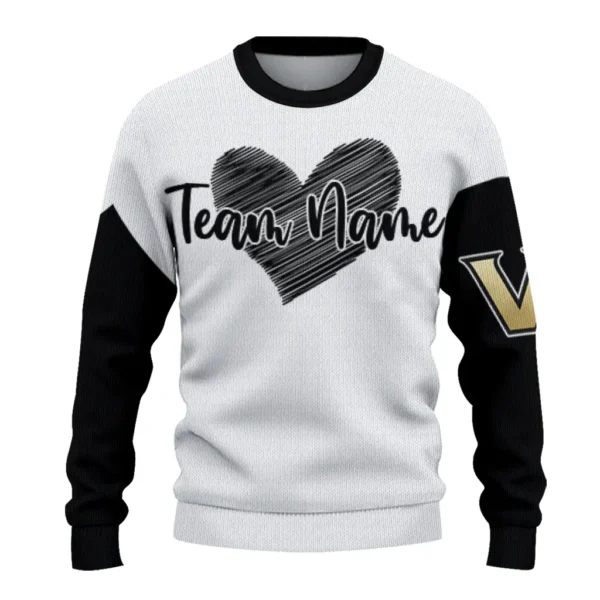 Vanderbilt Commodores Sweater Custom Heart Sketch Black White Best Selling