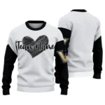 Vanderbilt Commodores Sweater Custom Heart Sketch Black White Best Selling