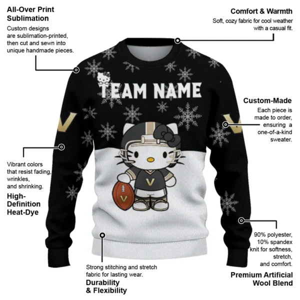 Vanderbilt Commodores Sweater Custom Hello Kitty Black New Arrival