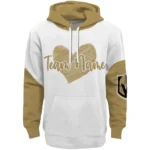 Vegas Golden Knights Hoodie Customized Scribble Heart Tan White Best Selling