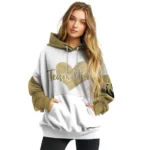 Vegas Golden Knights Hoodie Customized Scribble Heart Tan White Best Selling