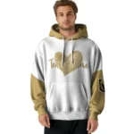 Vegas Golden Knights Hoodie Customized Scribble Heart Tan White Best Selling