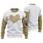Vegas Golden Knights Sweater Personalized Heart Sketch Tan White Best Selling