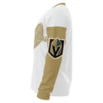 Vegas Golden Knights Sweater Personalized Heart Sketch Tan White Best Selling