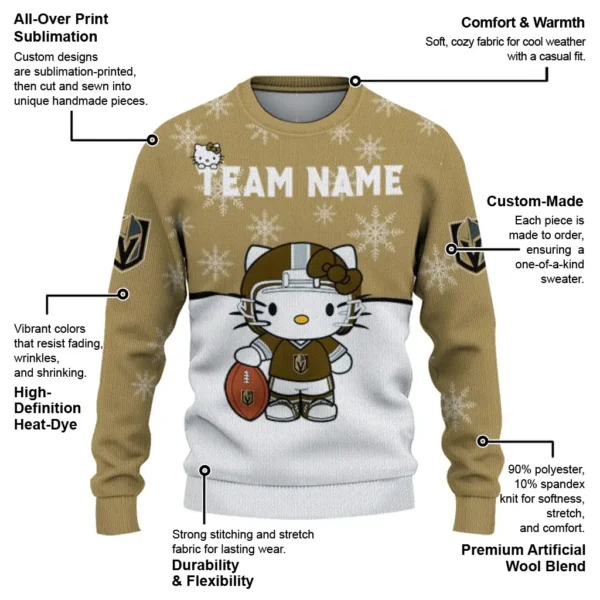 Vegas Golden Knights Sweater Personalized Hello Kitty Tan New Arrival