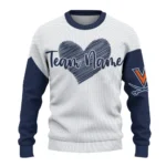 Virginia Cavaliers Sweater Personalized Heart Sketch Blue White Best Selling
