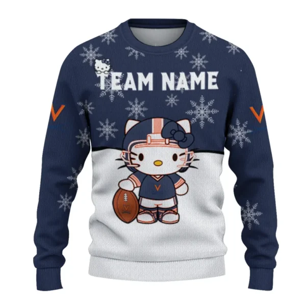 Virginia Cavaliers Sweater Personalized Hello Kitty Blue Best Selling
