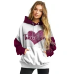 Virginia Tech Hokies Hoodie Custom Scribble Heart Maroon White Best Selling
