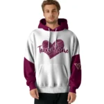 Virginia Tech Hokies Hoodie Custom Scribble Heart Maroon White Best Selling