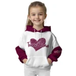 Virginia Tech Hokies Hoodie Custom Scribble Heart Maroon White Best Selling
