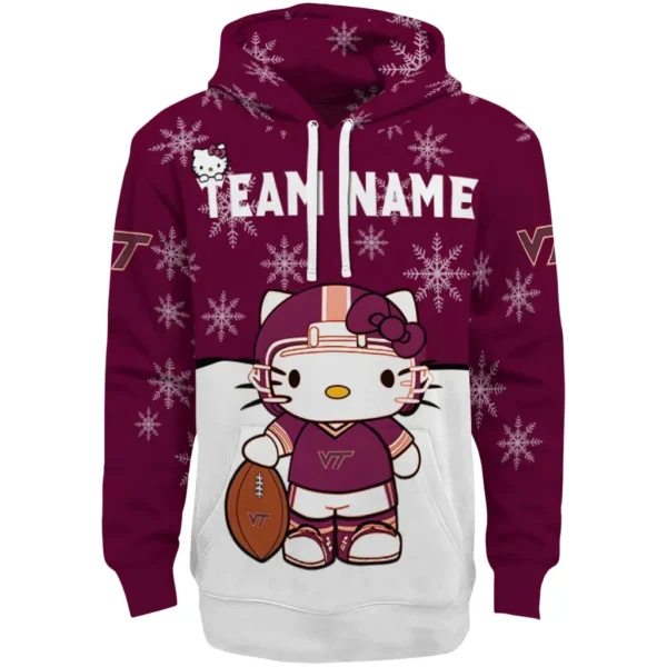 Virginia Tech Hokies Hoodie Personalized Hello Kitty Maroon Best Selling