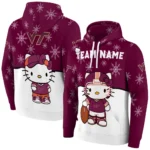 Virginia Tech Hokies Hoodie Personalized Hello Kitty Maroon Best Selling