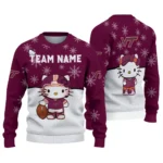 Virginia Tech Hokies Sweater Customized Hello Kitty Maroon Best Selling