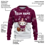 Virginia Tech Hokies Sweater Customized Hello Kitty Maroon Best Selling