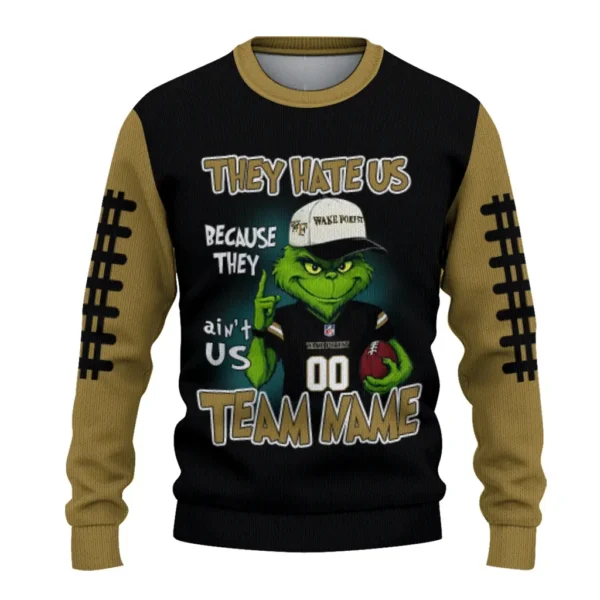Wake Forest Demon Deacons Sweater Customized Grinch Fierce Gold Best Selling