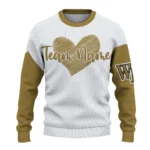Wake Forest Demon Deacons Sweater Personalized Heart Sketch Gold White Best Selling