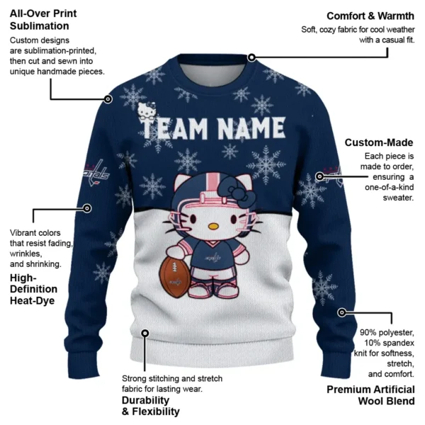 Washington Capitals Sweater Custom Hello Kitty Blue New Arrival