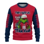 Washington Capitals Sweater Personalized Grinch Fierce Blue Best Selling
