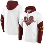 Washington Commanders Hoodie Customized Scribble Heart Burgundy White Best Selling