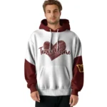 Washington Commanders Hoodie Customized Scribble Heart Burgundy White Best Selling
