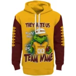 Washington Commanders Hoodie Personalized Grinch Fierce Burgundy Best Selling