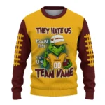 Washington Commanders Sweater Customized Grinch Fierce Burgundy Best Selling