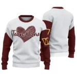 Washington Commanders Sweater Personalized Heart Sketch Burgundy White Best Selling