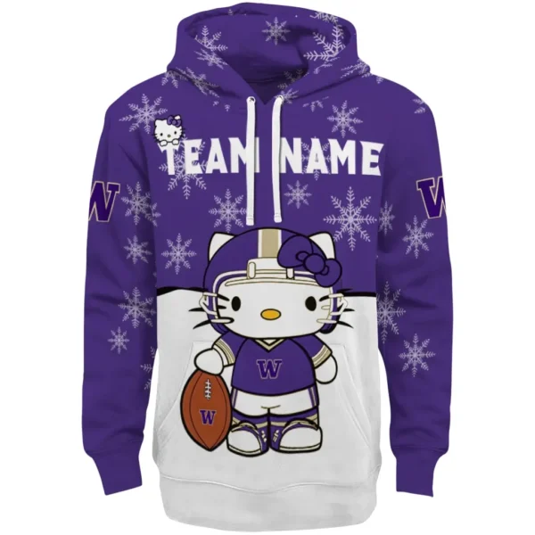 Washington Huskies Hoodie Custom Hello Kitty Purple Best Selling
