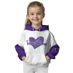 Washington Huskies Hoodie Customized Scribble Heart Purple White Best Selling