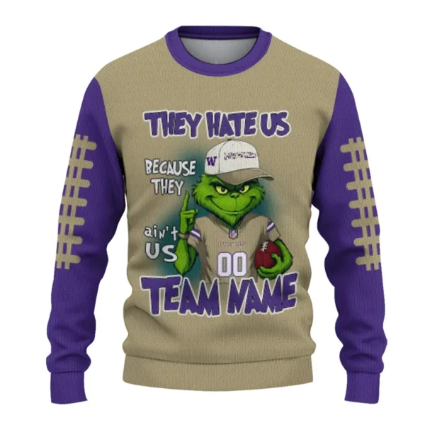 Washington Huskies Sweater Customized Grinch Fierce Purple Best Selling