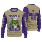 Washington Huskies Sweater Customized Grinch Fierce Purple Best Selling