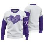 Washington Huskies Sweater Personalized Heart Sketch Purple White Best Selling