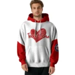 Washington Nationals Hoodie Customized Scribble Heart Red White Best Selling