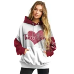 Washington State Cougars Hoodie Personalized Scribble Heart Crimson White Best Selling