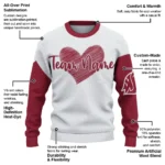 Washington State Cougars Sweater Custom Heart Sketch Crimson White Best Selling