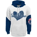 Washington Wizards Hoodie Customized Scribble Heart Blue White Best Selling