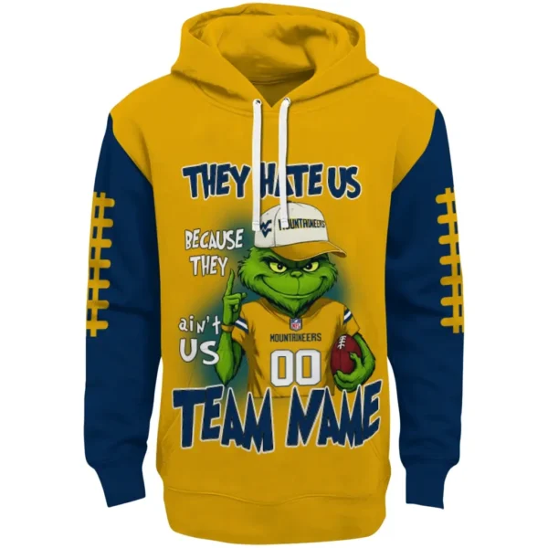 West Virginia Mountaineers Hoodie Customized Grinch Fierce Blue Best Selling