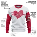 Western Kentucky Hilltoppers Sweater Personalized Heart Sketch Red White Best Selling