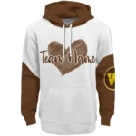 Western Michigan Broncos Hoodie Personalized Scribble Heart Brown White Best Selling